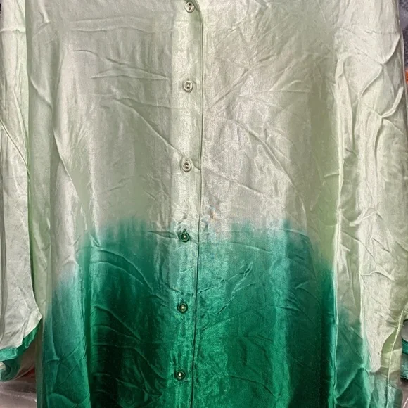 - NORBLACK NORWHITE Square shirt dress green ombré size xs all - Picture 8 of 11